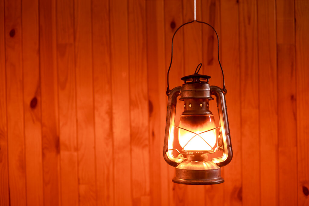 gas-lantern-in-the-dark-patio-lights-concept